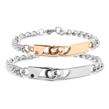 pulsera de acero inoxidable para pareja elegante hombre mujer brazalete pulsera de acero inoxidable oro plata joyería